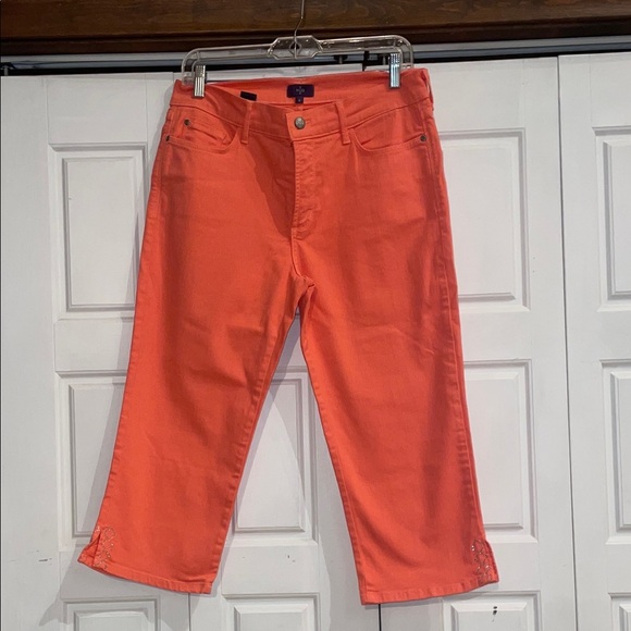 NYDJ Pants - NYDJ Bright Coral Cropped Pants